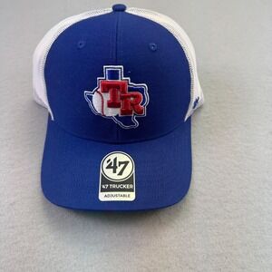 47 Brand Texas Rangers Trucker‎ Hat Blue White Mesh Adjustable MLB Cap